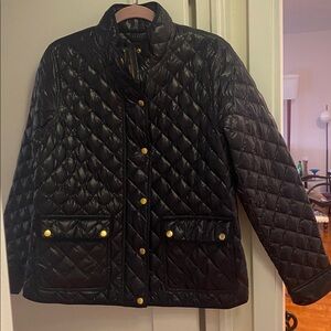 J. Crew Navy Quilted Jacket down filled